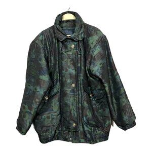 Vintage London Fog Thermal Jacket Windbreaker Overcoat Women Size S Winter Camo